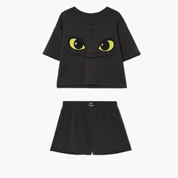 Cropp - Komplet dvodelne pidžame s printom How to Train Your Dragon - CRNO