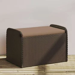 Klupa za pohranu s jastukom smeđa 80 x 51 x 52 cm od poliratana