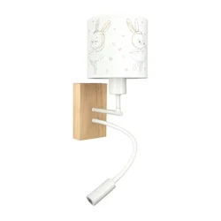 Brilagi - LED fleksibilna lampa BOBO WOOD 1xE27/25W/230V + LED/3W hrast/bela/zečići