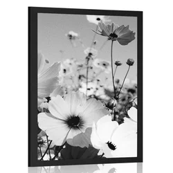 Plakat spomladanskih cvetlic v črnobeli varianti - 30x45 white