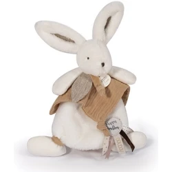 Doudou Plišasti zajček z miško 25 cm bež