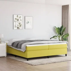 Vidaxl Box spring posteljni okvir zelen 200x200 cm blago