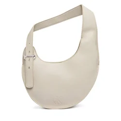 Ročna torba Calvin Klein Asym Buckle Shoulder Bag LV04F3872G Kremna