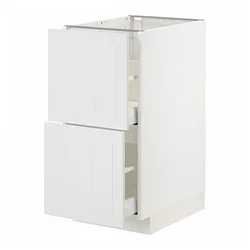 METOD / MAXIMERA Pod.element, 2fronta/2vis.fioke, bela/Stensund bela, 40x60 cm