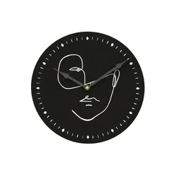 Stenska ura LINE FACE 29 cm, črna