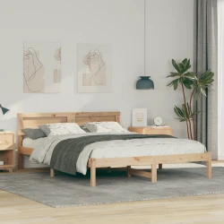 vidaXL Konstrukcija postelje Rjava 160 x 200 cm Masivno borovo les