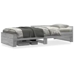 Vidaxl Posteljni okvir siva sonoma 75x190 cm inženirski les