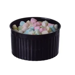 shumee Plastični lončki za sladico Črtasti lonček 120ml/25kos ČRNI