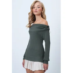 Trend Alacati Stili Ženska bluza Alc-X14557, Kaki