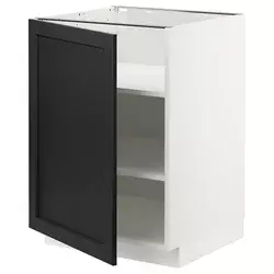 METOD Podni element s policama, bela/Lerhyttan crno bajcovano, 60x60 cm