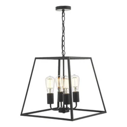 Där Lighting ACA8622 - Luster na lancu ACADEMY 4xE27/60W/230V crni