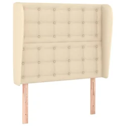 Vidaxl Vzglavje z ušesi krem 83x23x118/128 cm blago