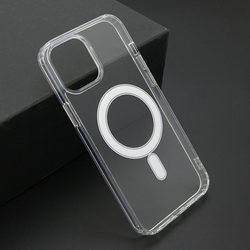 Futrola silikon MAGNETIC CONNECTION za iPhone 12 Pro Max (6.7)providna (bela)