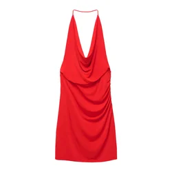 Pull&Bear Poletna obleka rdeča