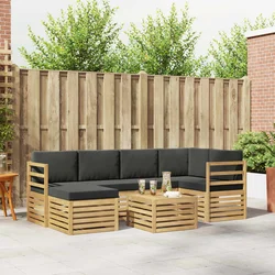 Set vanjskih sofa 7 pcs Bijela i antracit Poliester