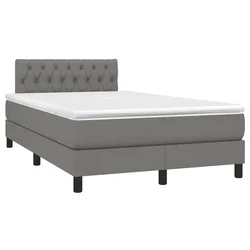 Vidaxl Box spring postelja z vzmetnico temno siva 120x190 cm blago