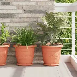 Okrugla saksija za cveće 6 pcs Crvena cigla O 34 x 28 cm