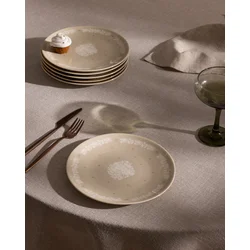 Madame Coco Set desertnih tanjira Brigitte, 6 komada, Bež