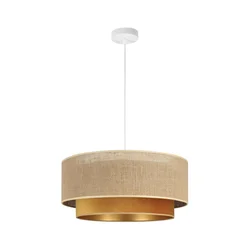 Luster na sajli SARTA 1xE27/60W/230V prečnik 45 cm bakarna/juta