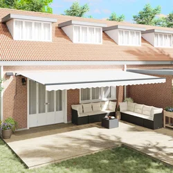 Skrovita tenda Bijelo 600 ×300 cm tkanina