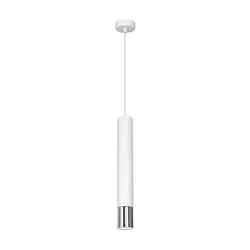 Luster na sajli NEST 1xGU10/8W/230V beli/sjajni hrom