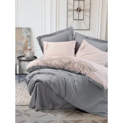 Lessentiel Maison Komplet posteljina Sheen, 200x220 cm, Siva-Roze