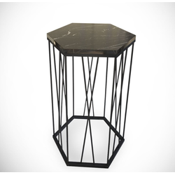 Hanah Home Pomoćni stočić Cetrus Marble, Crni