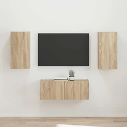 Set TV komoda Zidne 2 pcs Sonoma hrast Konstruirano drvo