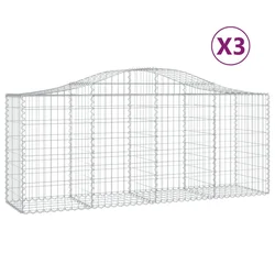 Lučne gabionske košare 3 kom 200x50x80/100 cm pocinčano željezo