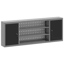 Ormar za alate s policom Crna i Siva 150 x 20 x 55 cm