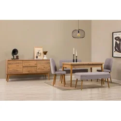 Hanah Home Trpezarijski set Vina Bench 04 0701, 6 delova, Sivi