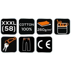Bermude sa kaišem vel. XXXL sivi 260g/m2 Neo