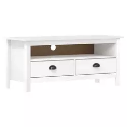 TV ormarić Hill bijeli 110 x 40 x 47 cm od masivne borovine