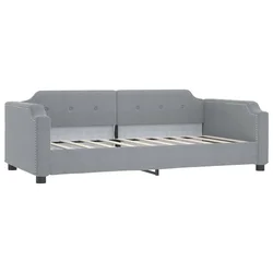 Vidaxl Raztegljiva postelja svetlo siva 100x200 cm blago