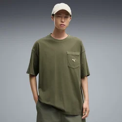 PUMA Select Essentials Wash Tee Oversized Men, Clothing, Moss Veil, S