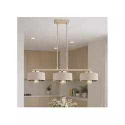 Brilagi - Luster na sajli 3xE27/60W/230V bež/zlatna