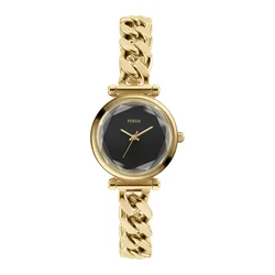 Fossil Ženski kvarcni sat Carlie, Crno-zlatne boje