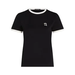 Karl Lagerfeld Majica črna/naravno bela