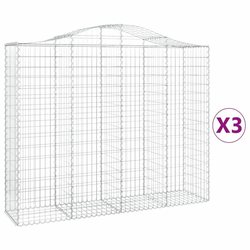 Lučne gabionske košare 3 kom 200x50x160/180cm pocinčano željezo