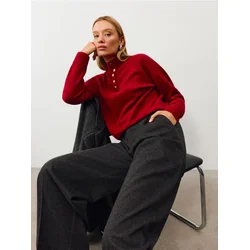 Sinsay - Elegantne wide leg pantalone sa kaišem - tamno siva
