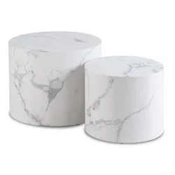 BE LEILA Klubska mizica 38 cm/48 cm Bel marmor Modern Glamour