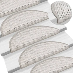 Samoljepljivi otirači za stube 15 kom 56x17x3 cm boja platine