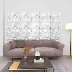 Zidne panele 12 pcs Dijamant bijela 50 x 50 cm XPS pjena
