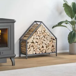Stalak za drva antracit 60x25x60 cm Hladno valjani čelik