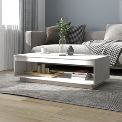 Stolić za kavu bijeli 110 x 50 x 33,5 cm od masivne borovine