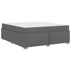 Vidaxl Konstrukcija postelje z vzmetnico Temno siva 180 x 200 cm blago