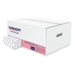 Harmony V-fold dvoslojne papirnate brisače, celuloza, bele (20 pakiranj)