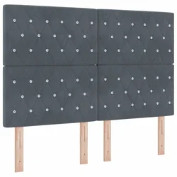 Vidaxl LED Box Spring Postelja Temno siva 140 x 200 cm Žamet