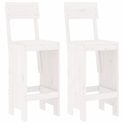 Barski stolci 2 kom bijeli 40x48,5x115,5 cm od masivne borovine