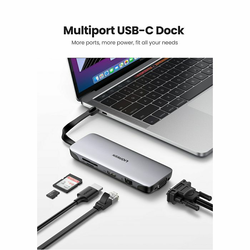 Ugreen USB-C 9in1 HUB 3*USB3.0+HDMI+VGA+RJ45 Gigabit+SD&TF +PD - box